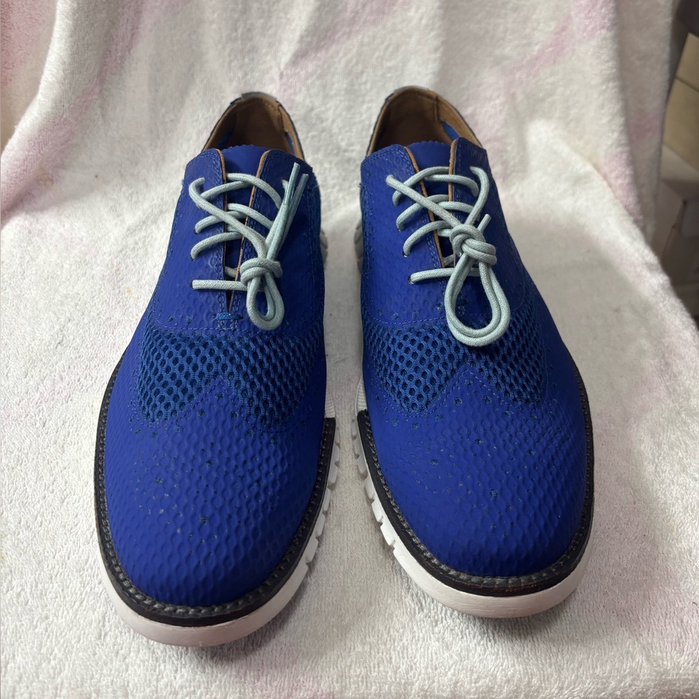 Cole Haan Zerogrand Zero Stitch Sz 10 M Blue Marlin Mens Oxford